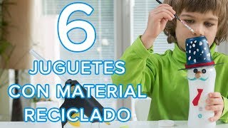 Juguetes con materiales reciclados para niños  6 manualidades para hacer en casa [upl. by Ahsian]