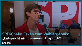 Saskia Esken SPDBundesvorsitzende zu den Wahlergebnissen in Thüringen und Sachsen am 01092024 [upl. by Little]