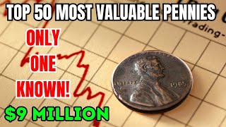 TOP 50 MOST VALUABLE LINCOLN PENNIES IN HISTORY PENNIES WORTH MONEY [upl. by Franklin]