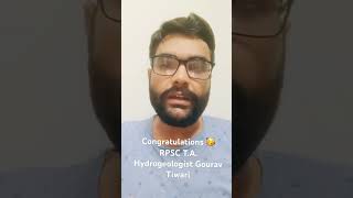 RPSC TA Hydrogeologist Gourav Tiwari [upl. by Hawkie]