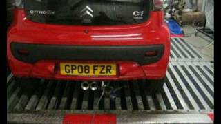 Citroen C1 Stainless Exhaust System  Dyno Run 59HP Will also fit Peugeot 107 and Toyota Aygo [upl. by Anaej]