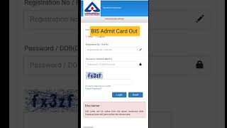 BIS Admit Card Out 2024 shortsvideo shortsfeed govtjobs governmentjobs bisadmitcard [upl. by Petite722]