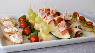 APERITIVOS para NAVIDAD canapés fríos FÁCILES RÁPIDOS Y DELICIOSOS [upl. by Neff]