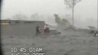 AMAZING RAW VIDEO Hurricane Katrina roof top flooding St Bernard La [upl. by Kcyred]