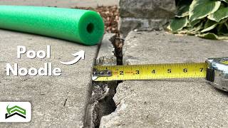 How To Fix A Large Crack In A Concrete Sidewalk  Surprising Results [upl. by Arri]