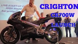 Crighton CR700W Superbike world launch event with start up [upl. by Goles186]