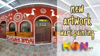 Biggest warli painting art on wall  warlipainting warlipaintingart warliart [upl. by Im433]