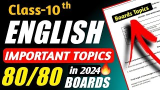 DONT Study ENGLISH 🤯 Class 10 2024  English Important Topics Class 10 [upl. by Ursulina]