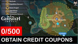 How to Obtain 500 Credit Coupons  Game of the Rich Quest Guide  Genshin Impac [upl. by Asirret276]