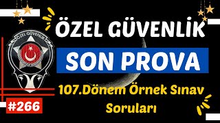 Özel Güvenlik Sınav Soruları 27 NİSAN 2024 108Dönem Sınavı SON PROVA 266 [upl. by Lisetta668]