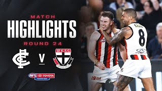 Carlton v St Kilda Highlights  Round 24 2024  AFL [upl. by Bertie]