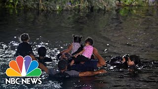 Watch Groups of migrants cross the Rio Grande near Brownsville Texas as Title 42 expires [upl. by Gale987]