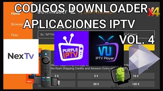 MEJORES CODIGOS DOWNLOADER CODIGOS APLICACIONES PARA LISTAS IPTV VOL4PARA FIRE TV Y ANDROID TV [upl. by Armbrecht]