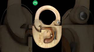 Antique wooden padlock work mechanism [upl. by Gemoets]