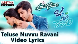 Teluse Nuvvu Ravani Video Song With Lyrics II Oka Laila Kosam Songs II Naga Chaitanya [upl. by Catina]