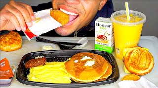 ASMR MCDONALDS BIG BREAKFAST WITH HOTCAKES HASH BROWNS MANGO PINEAPPLE SMOOTHIE MCGRIDDLE MUKBANG [upl. by Norma826]