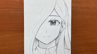 Easy drawing  How to draw cute anime girl stepbystep  anime drawing tutorial [upl. by Dame]