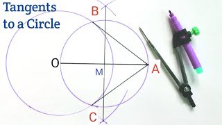 Tangents from an external point to a circle  construction of tangents to a circle [upl. by Pyle842]