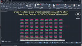 Create Road and Canal All Cross Sections in one AutoCAD Model Use UCS Commands in AutoCAD [upl. by Anibla]