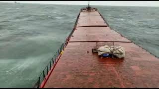 MV Arvin Moment of breaking of the ship Video shipwrecks ShipAccident [upl. by Willi]