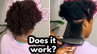 Testing a Heat Straightening Brush on Natural 4C hair [upl. by Fulton]