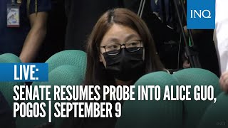 LIVE Senate resumes probe into Alice Guo Pogos  September 9 [upl. by Eecyal638]