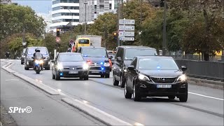 FRENCH Presidential Motorcade in Paris [upl. by Elfrida736]