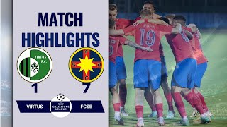 VIRTUS 1 7 FCSB FULL HIGHLIGHTS  UEFA CHAMPIONS LEAGUE 1ST QF ROUND  09072024 [upl. by Ennavoj]