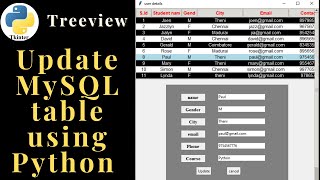 How to update MySQL table in Python using tkinter treeview [upl. by Kent]