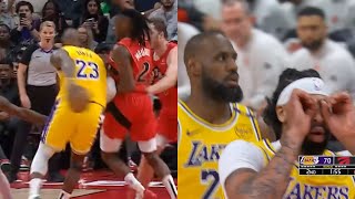 LeBron James had everyone hyped with filthy dimes to Anthony Davis vs Raptors [upl. by Acebber]