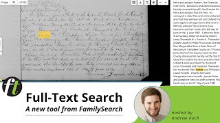 FullText Search from FamilySearch  A Quick Tutorial [upl. by Oner805]