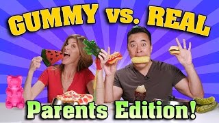 GUMMY FOOD vs REAL FOOD CHALLENGE Parents Edition [upl. by Dripps232]