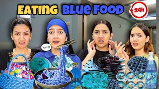 Eating Only Blue Food For 24 Hours Challenge 😱 Rabia Faisal  Sistrology [upl. by Nevarc]