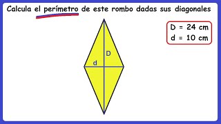 Perímetro de un rombo dadas sus diagonales [upl. by Yennor]