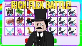 I FLEX BATTLES THE RICHEST PEOPLE EVERAdopt me Roblox [upl. by Pik]