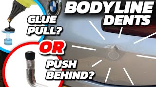 Removing BODYLINE Dents  GLUE or PUSH What’s best [upl. by Llohcin]