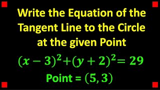 Equation of the Tangent Line to a Circle [upl. by Mailli]