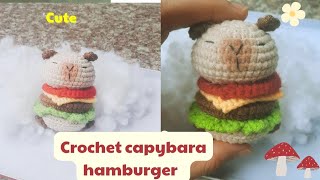 how to crochet capybara 🍔humberger móc chuột lang humberger [upl. by Navetse]