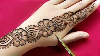 New easy stylish back hand mehndi design  simple mehndi design  mehndi design  mehandi  Mehndi [upl. by Heddi956]