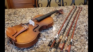 Comparing Inexpensive Violin Bows In The 2040 Range [upl. by Nilorac]