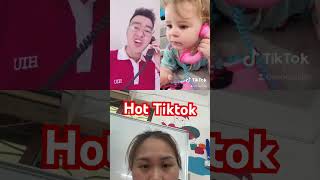 Hot tiktok cô bé nghe điện thoại dạycon funny cute family haihuoc baby [upl. by Brenna719]