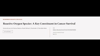 Reactive Oxygen Species A Key Constituent in Cancer Survival  RTCLTV [upl. by Nodmac]