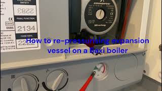 How to repressurising expansion vessel on a Baxi Dou Tec combi boiler step by step [upl. by Mcgill604]