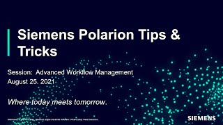 Polarion Tips amp Tricks Advanced Workflow Management [upl. by Therine]