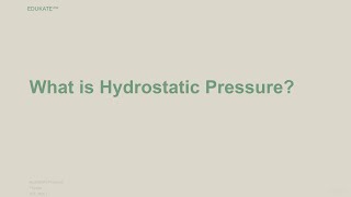 What is Hydrostatic Pressure [upl. by Haldeman]