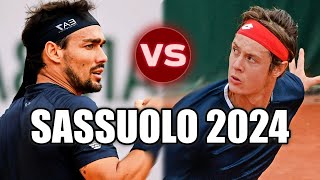 Maxime Janvier vs Fabio Fognini SASSUOLO 2024 [upl. by Rednasxela]