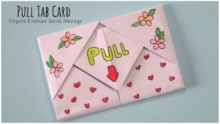 Pull tab Card Origami Envelope Card  Letter Folding Origami  Teachers Day Card  DIY Greeting Card [upl. by Pickar]