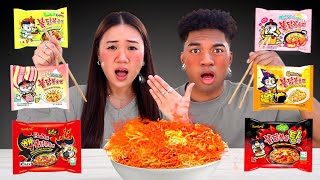 Trying Every KOREAN SPICY Ramen Noodle Flavor PART 2 [upl. by Normak132]