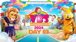 LIVE  VBS 2024  Day 3  Virtual Bible School  Jesus Redeems  30 April 2024 [upl. by Ayiotal]