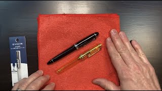 Unboxing and inking my Sailor Pro Gear Slim Cyber Yellow Demonstrator [upl. by Gustin]